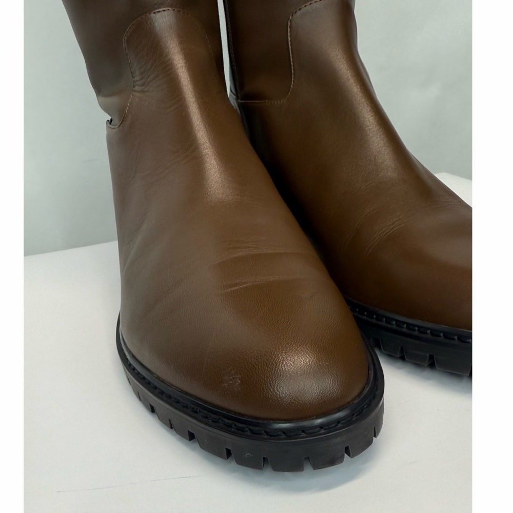 Stuart Weitzman Brown Leather Over-the-Knee Boots - Picture 9 of 13